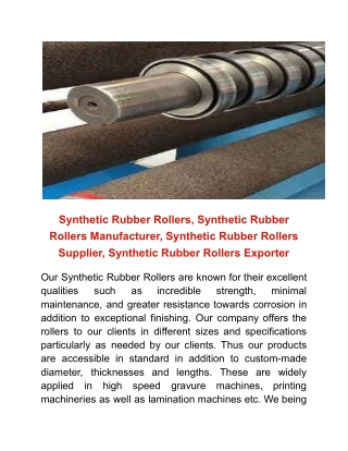 Synthetic Rubber Rollers