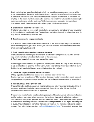 Email marketing tips