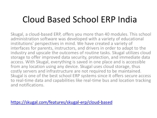 Cloud Based School ERP India