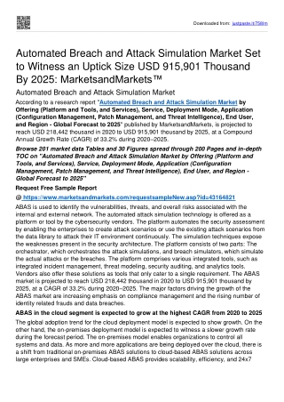 Automated Breach and Attack Simulation Market To Surpass USD 915,901 thousand