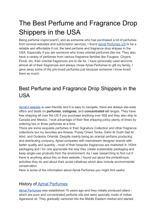 The Best Perfume and Fragrance Drop Shippers in the USA