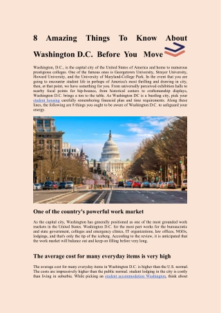8 Amazing Things To Know About Washington DC