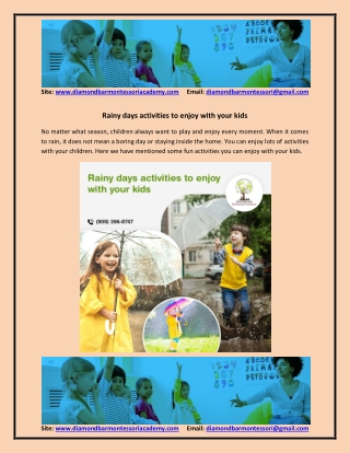 Rainy days activities to enjoy with your kids