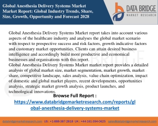 Global Anesthesia Delivery Systems Market