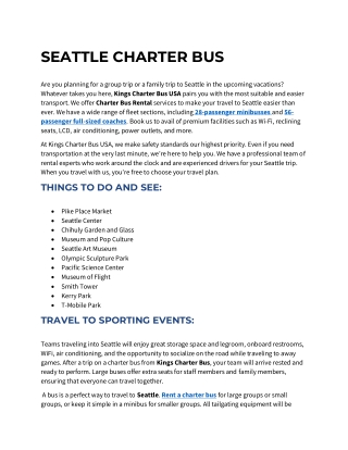 SEATTLE CHARTER BUS