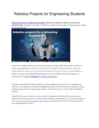 Robotics Projects For Engineering Students_