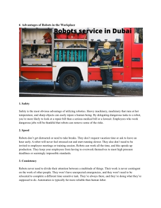 Robots service in Dubai
