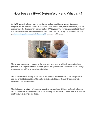 How Does an HVAC System Work and What Is It?