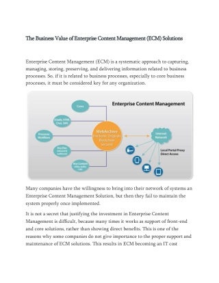 The Business Value of Enterprise Content Management (ECM) Solutions