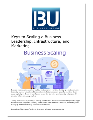 Keys to Scaling a Business – Leadership, Infrastructure, and Marketing