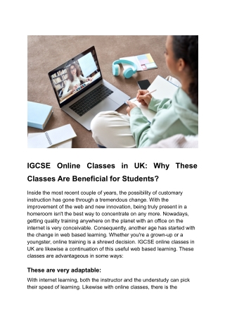 IGCSE Online Classes in UK_ Why These Classes Are Beneficial for Students