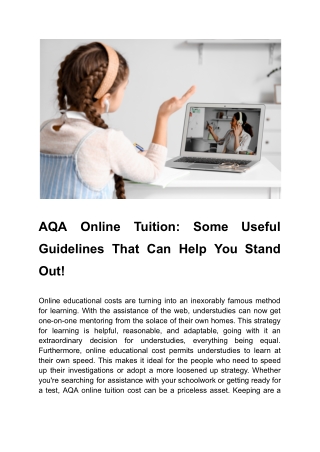 AQA Online Tuition_ Some Useful Guidelines That Can Help You Stand Out