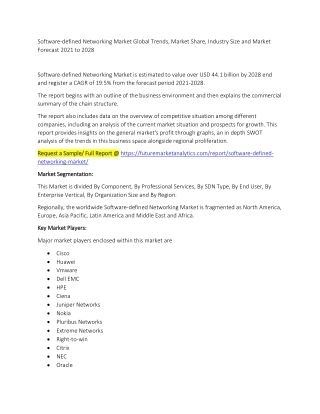 Software-defined Networking Market Trends, Market Share, Industry Size, Growth, and Market Forecast 2021 to 2028