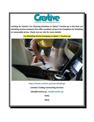Car Detailing Service Company in Qatar  Crestive.qa