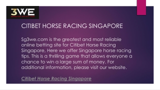 Citibet Horse Racing Singapore  Sg3we.com