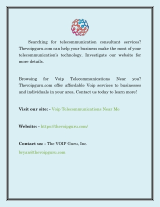 Telecommunication Consulting Services  Thevoipguru.com