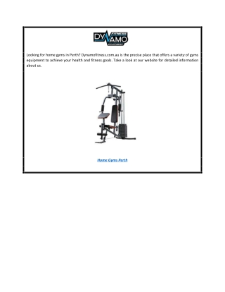 Home Gyms Perth  Dynamofitness.com