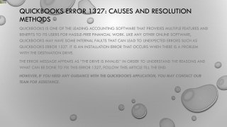 Here’s Your Rescue Plan From QuickBooks Error 1327