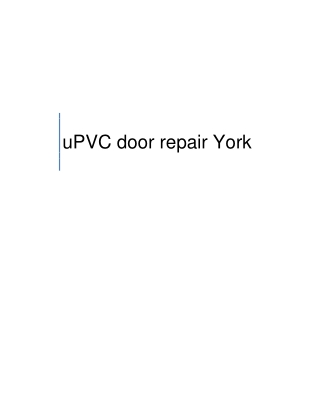 uPVC door repair York