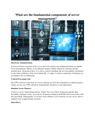 What are the fundamental components of server management