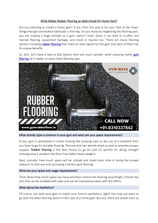 What Makes Rubber Flooring an Ideal choice for Home Gyms final