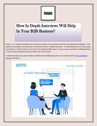 How In Depth Interviews Will Help In Your B2B Business