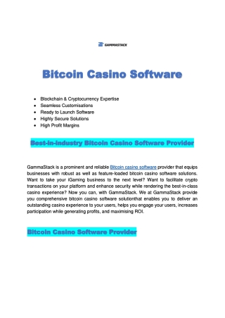 Bitcoin Casino Software
