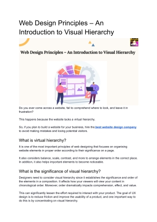 Web Design Principles – An Introduction to Visual Hierarchy