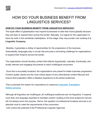 LINGUISTICS SERVICES