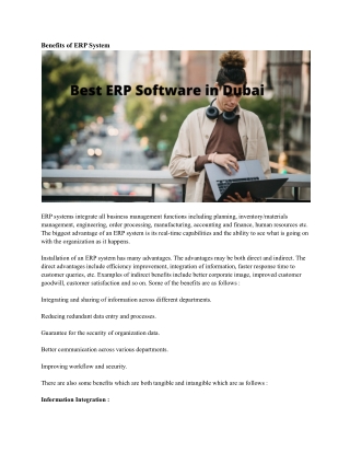 Best ERP Software in Dubai