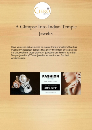 A Glimpse Into Indian Temple Jewelry