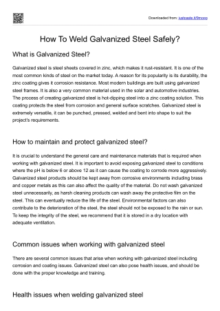 How To Weld Galvanized Steel Safely