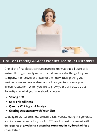 Tips For Creating A Great Website For Your Customers