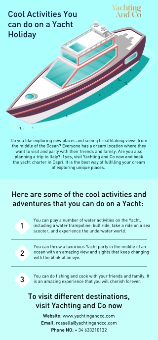 Cool Activities You can do on a Yacht Holiday