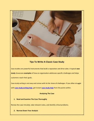 Tips To Write A Classic Case Study