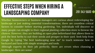 Effective Steps When Hiring A Landscaping Company