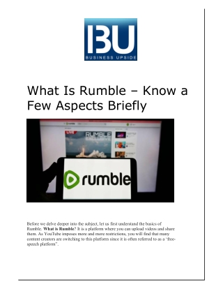 What Is Rumble – Know a Few Aspects Briefly