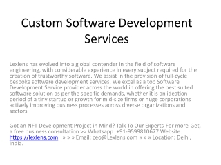 Custom Software Development Services