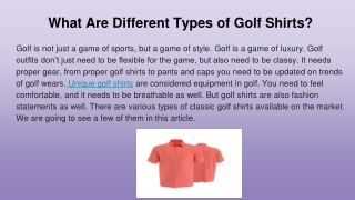 What Are Different Types of Golf Shirts_