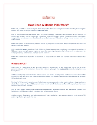 How Does A Mobile POS Work