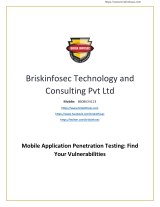Mobile Application Penetration Testing