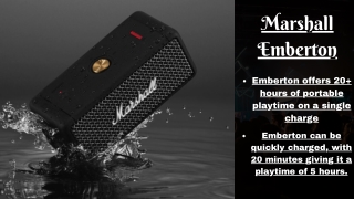 Marshall Emberton Bluetooth Speaker, Portable Speaker