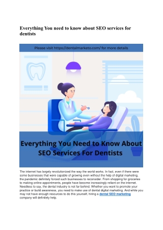 Everything You need to know about SEO services for dentists