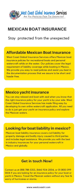 Mexican Boat Insurance with West Coast