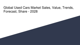 Global Used Cars Market Sales, Value, Trends, Forecast, Share - 2028