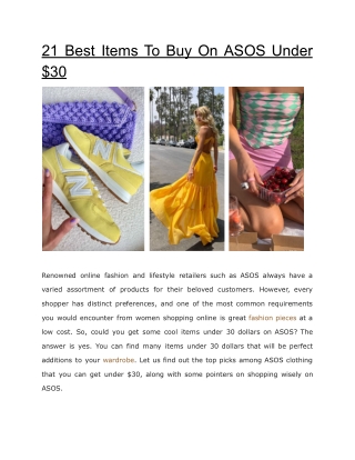 21 Best Items To Buy On ASOS Under $30