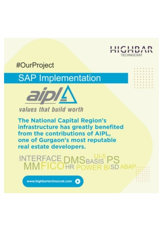 SAP Implementation at AIPL by Highbar Technocrat