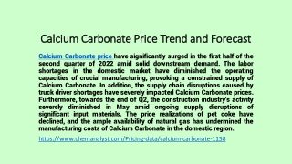 Calcium Carbonate pricing