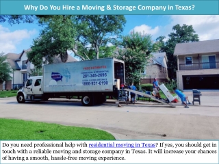 Why Do You Hire a Moving & Storage Company in Texas