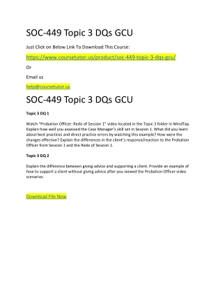 SOC-449 Topic 3 DQs GCU